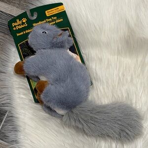 NWT Pally Paws Woodland Squirrel Squeaker Dog Toy